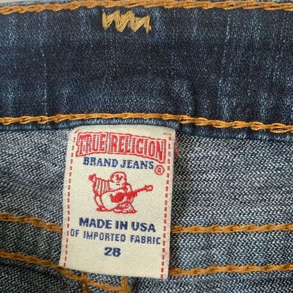 True Religion Women's Blue Flare Leg Cut Off at Bottom Jeans Size 28 - Picture 11 of 13